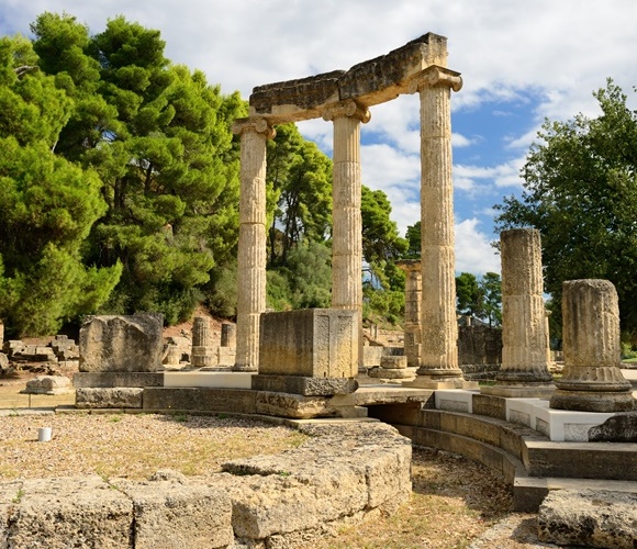 La statue de Zeus à Olympie en Grèce